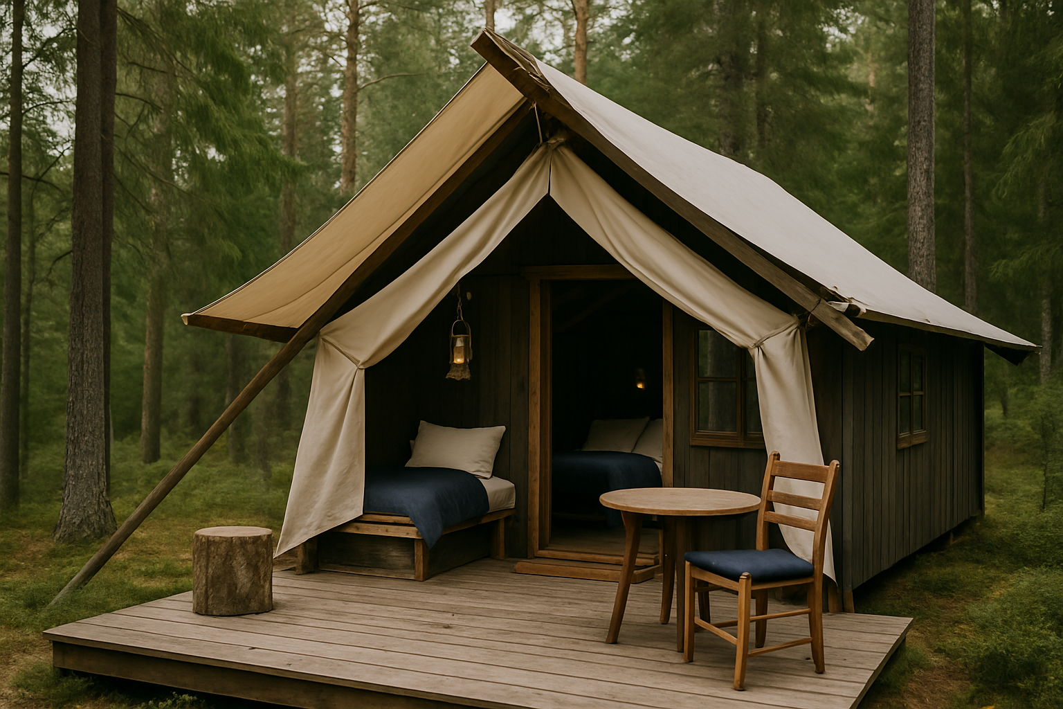 Illustration som representerar Sveriges bästa glamping
